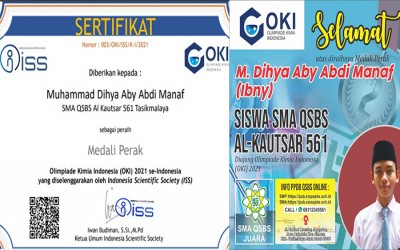 PRESTASI DI TENGAH PANDEMI SISWA SMA QSBS RAIH MEDALI PERAK OLIMPIADE KIMIA INDONESIA